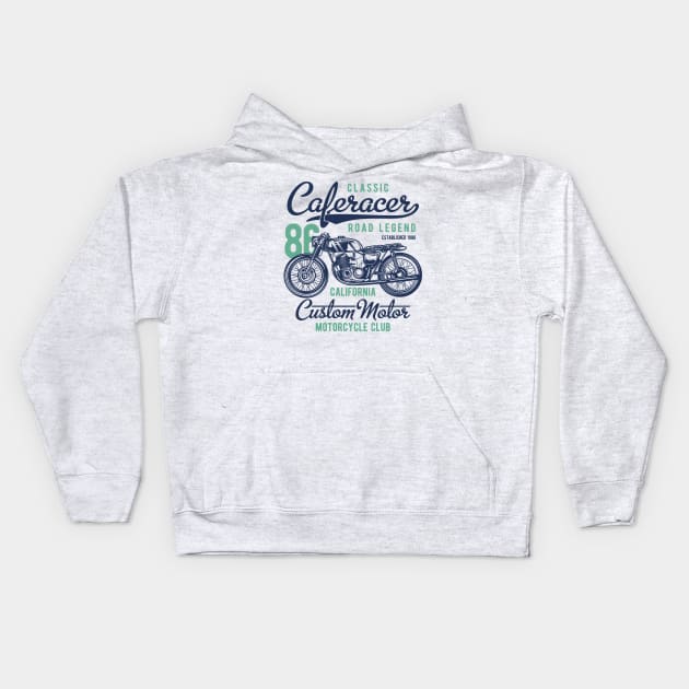 Custom Garage Cafe Racer shop vintage Kids Hoodie by SpaceWiz95